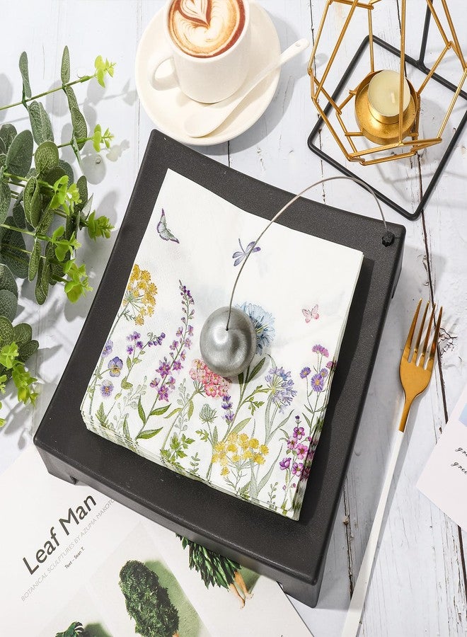 JarThenaAMCS 50Pcs Floral Paper Napkin Watercolor Pastel Flower Butterfly Luncheon Napkin Spring Dessert Dinner Hand Napkin for Wedding Baby Bridal Shower Birthday - Image 4